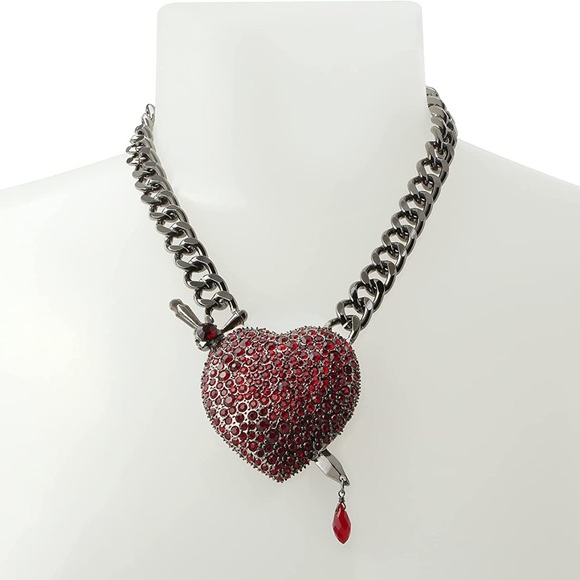 COPY - NWT Betsey Johnson Bleeding Heart With Dagger Necklace - Picture 1 of 6